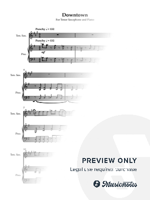Downtown. A Jazz-Boogie for Tenor Sax and Piano