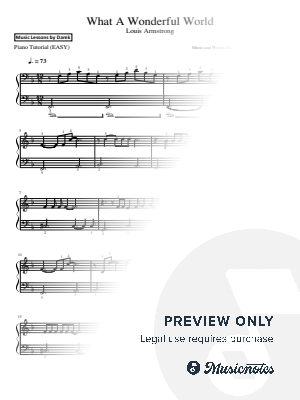 What a Wonderful World (Louis Armstrong) - Easy Piano | Simple Sheet Music