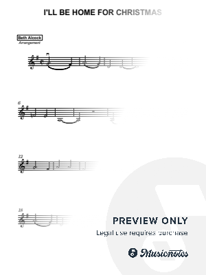 I'll Be Home for Christmas - easy violin