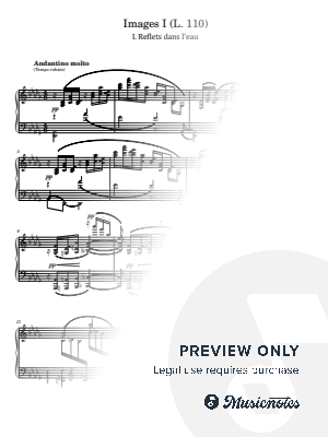 Claude Debussy, Images Series I (L.110) 1. Reflets dans l'eau, for Piano Original