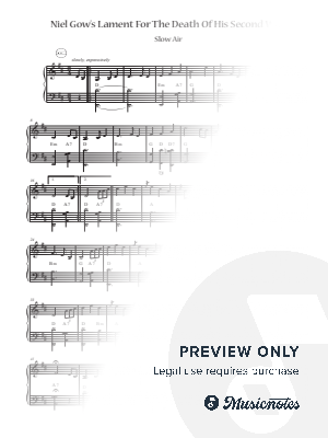 Niel Gow's Lament For The Death Of His Second Wife by Julia Gordon - Sheet Music