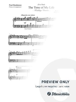 (I've Had) The Time of My Life (Wedding Piano Version) by Paul Hankinson - Sheet Music