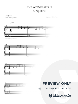 I've Witnessed it [Simplified] by Dale Jessee - Sheet Music