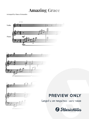 Amazing Grace | VIOLIN & PIANO by Glauco Fernandes - Sheet Music