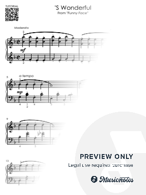 'S Wonderful - Gershwin - Easy Piano Tutorial for Late Beginners