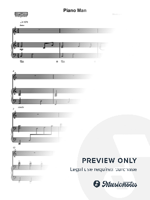Piano Man by Sing2Piano - Sheet Music