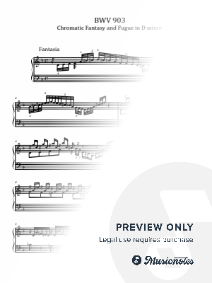 J.S.Bach, Chromatic Fantasia and Fugue in D Minor, BWV 903, Original With Fingering