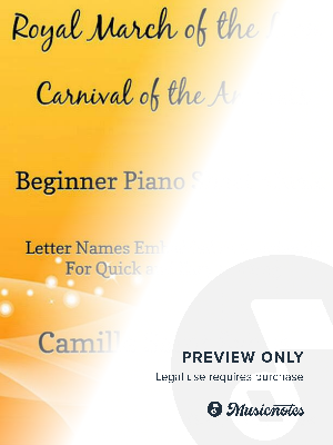 Royal March of the Lion Carnival of the Animals Beginner Piano Sheet Music