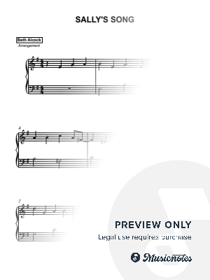 Sally's Song (The Nightmare Before Christmas) - easy piano