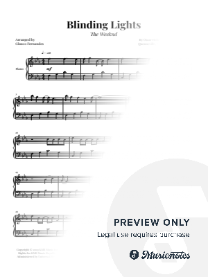 Blinding Lights - The Weeknd | PIANO SOLO INTERMEDIATE by Glauco Fernandes - Sheet Music