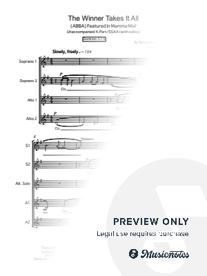 The Winner Takes It All – SSAA (4-Part Female Choir) A Cappella | ABBA
