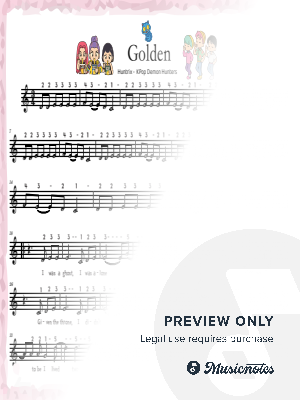 Golden - KPop Demon Hunters [Right Hand + Lyrics ] Easy level for Beginners ??? ??? by SUPIANO piano teacher - Sheet Music