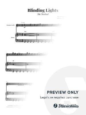 Blinding Lights - The Weeknd | Bb CLARINET & PIANO (with Chords)