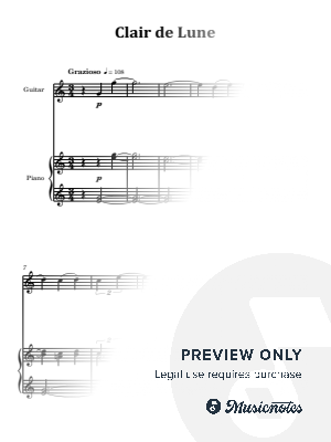 Clair de Lune | EASY GUITAR & PIANO