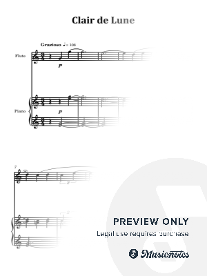 Clair de Lune | EASY FLUTE & PIANO by Glauco Fernandes - Sheet Music