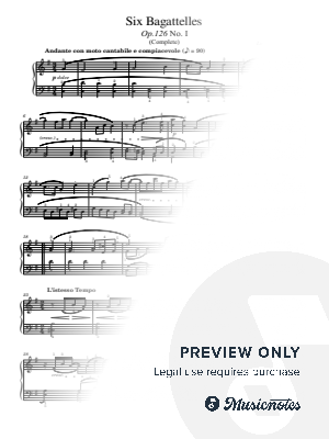 Beethoven, 6 Bagatelles, Op.126, for Piano Solo Original Complete With Fingering by hotson - Sheet Music