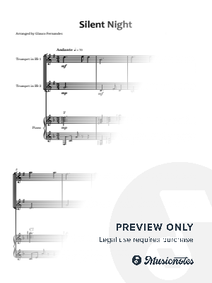 Silent Night | Bb Trumpet Duet and Piano (with Chords)