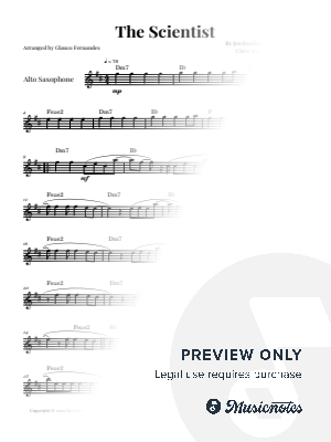 The Scientist - Coldplay | ALTO SAXOPHONE SOLO (with Chords)