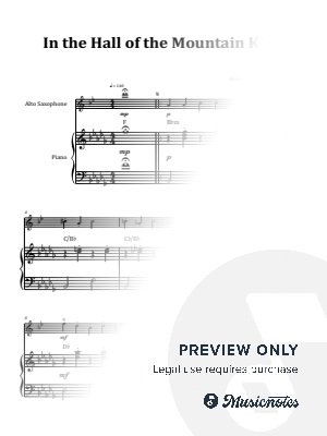 In the Hall of the Mountain King | ALTO SAXOPHONE and PIANO (with Chords)