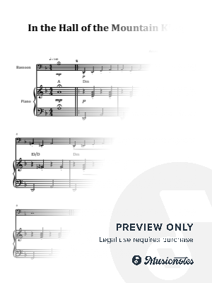 In the Hall of the Mountain King | BASSOON and PIANO (with Chords)