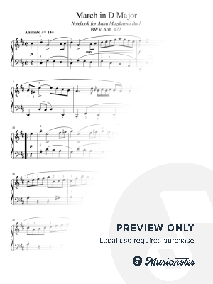 March in D Major (BWV Anh.122) - Johann Sebastian Bach (Beginner - Easy Version)