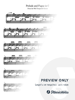 Prelude and Fugue No.1 in C Major (BWV 846) - Johann Sebastian Bach (Beginner - Easy Version) by Nivek Piano - Sheet Music