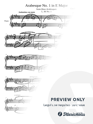 Deux Arabesques No.1 in E - Debussy (intermediate - medium version)