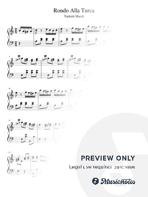 Rondo Alla Turca K.331 - Mozart (intermediate - medium version)