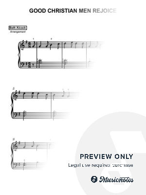 Good Christian Men Rejoice - christmas | easy piano