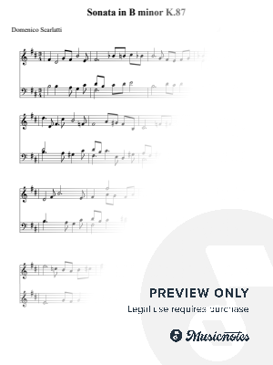 Sonata in B minor K.87 - Domenico Scarlatti by Nivek Piano - Sheet Music