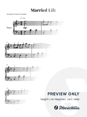 Married Life | PIANO SOLO (Intermediate)