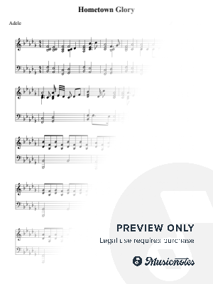 Hometown Glory - Adele by Nivek Piano - Sheet Music
