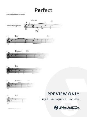 Perfect - Ed Sheeran | TENOR SAXOPHONE SOLO (with Chords)