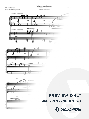 Nessun Dorma from Turandot by Puccini by The Meeks Duo - Sheet Music