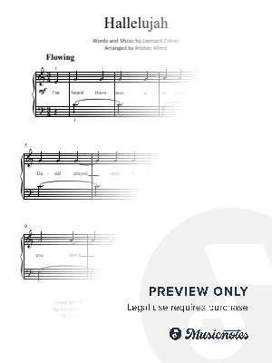 Hallelujah (Easy Piano Solo) by Kristen Allred - Sheet Music