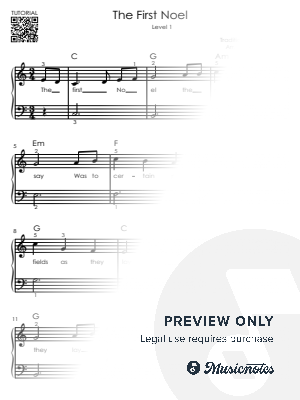 The First Noel - Easy Piano Tutorial for Beginners (Level 1)