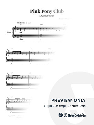 Pink Pony Club - Chappell | EASY PIANO SOLO (with Chords)