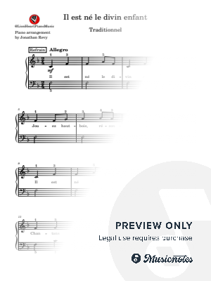 Il est né le divin enfant - Piano Solo