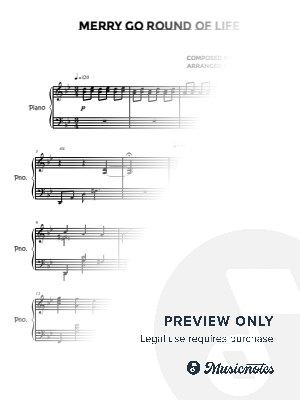 Merry-Go-Round of Life(Howl's Moving Castle Theme) by LIFE AID SOUND - Sheet Music