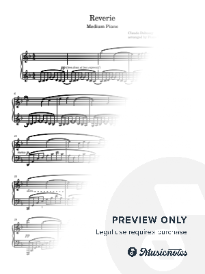 Reverie by Claude Debussy by Piano Tutes - Sheet Music