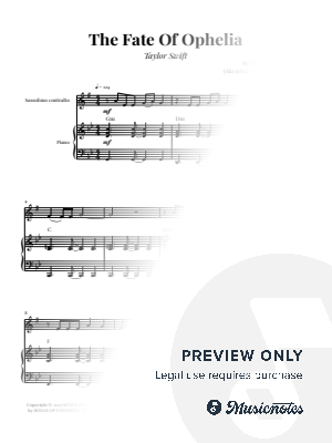 The Fate Of Ophelia - Taylor Swift | EASY ALTO SAXOPHONE and PIANO (with Chords)