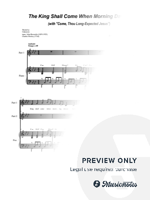 The King Shall Come (with "Come, Thou Long-Expected Jesus") (2-part choir)