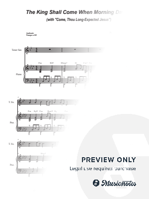 The King Shall Come (with "Come, Thou Long-Expected Jesus") (Tenor Saxophone and Piano)