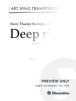 BURLEIGH: Deep river (transposed to C major) by Art Song Transpositions - Sheet Music