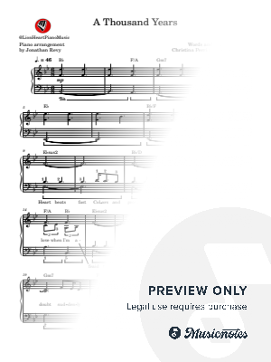 Christina Perri - A Thousand Years - Piano Solo by Lion Heart - Sheet Music
