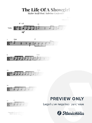 The Life Of A Showgirl - Taylor Swift feat. Sabrina Carpenter | EASY VIOLA SOLO (with Chords)