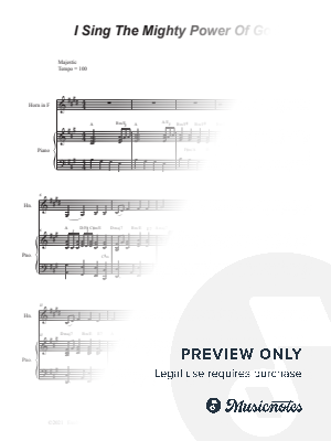 I Sing The Mighty Power Of God (French Horn solo - Piano accompaniment) by Stephen DeCesare - Sheet Music