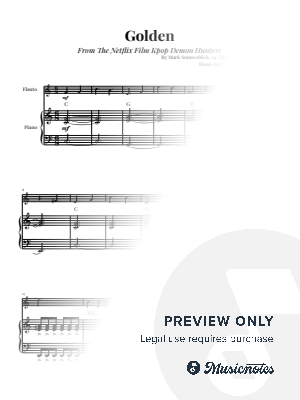 Golden (From Kpop Demon Hunters) | EASY FLUTE and PIANO (with Chords) by Glauco Fernandes - Sheet Music