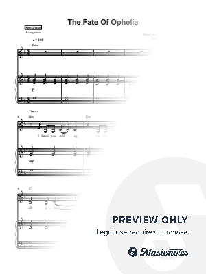 The Fate of Ophelia by Sing2Piano - Sheet Music