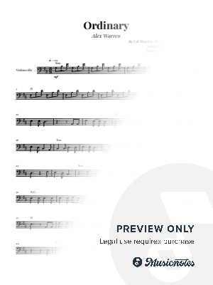 Alex Warren - Ordinary | Cello Solo (with Chords)